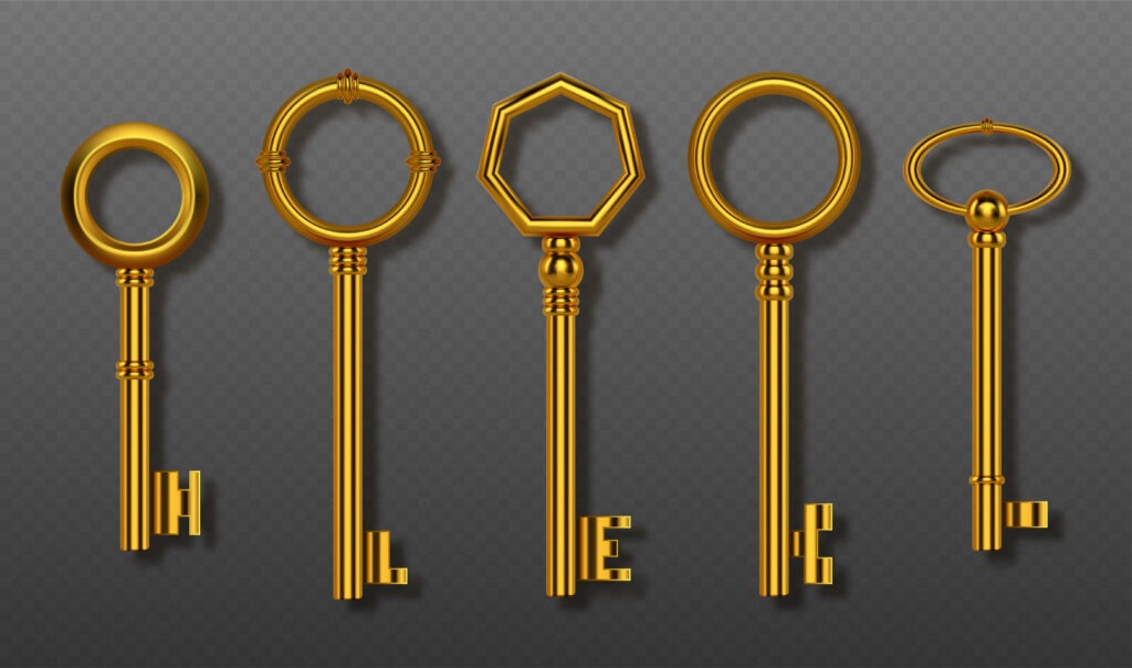 vector-realistic-old-gold-keys-collection