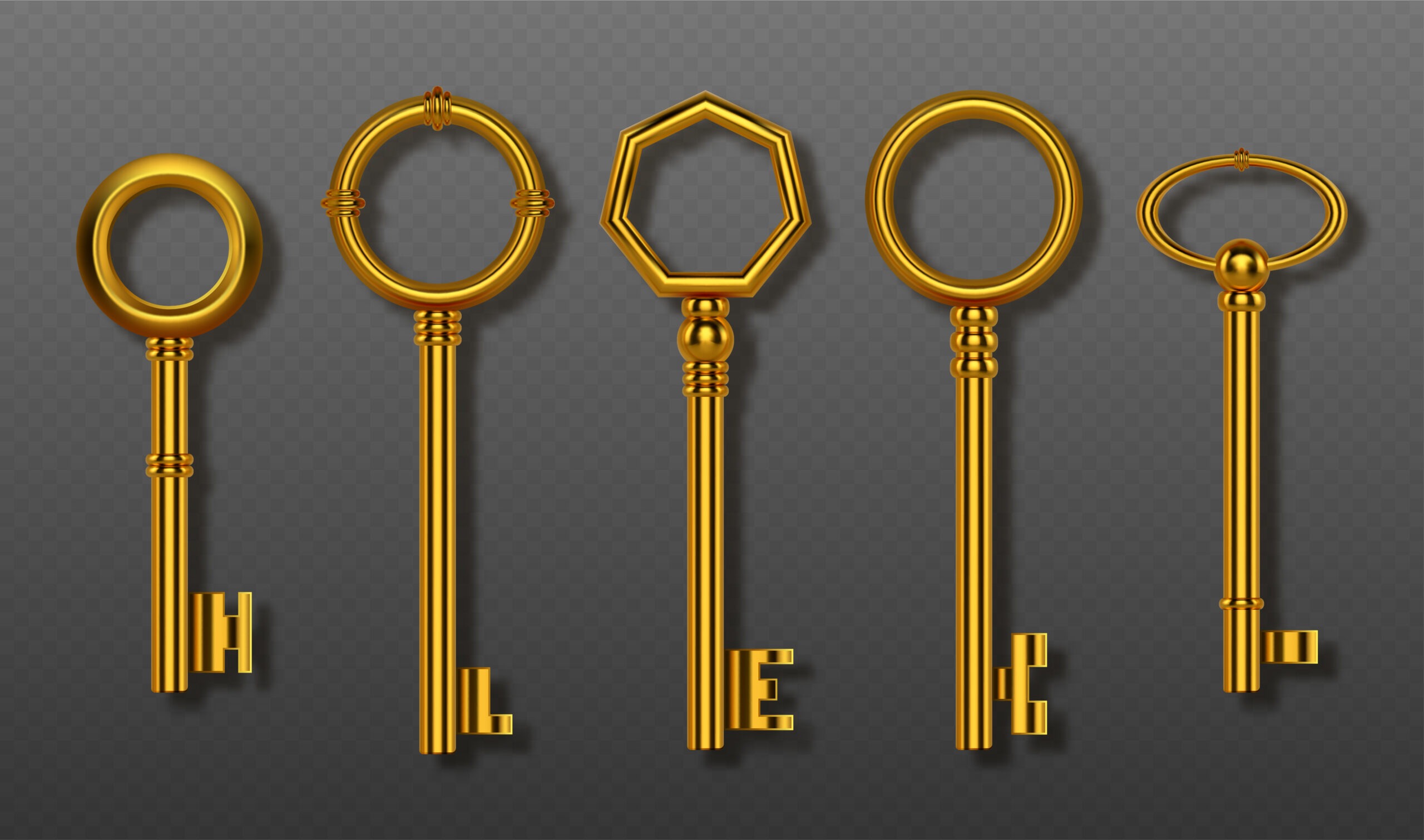 vector-realistic-old-gold-keys-collection