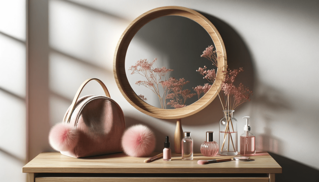 dall%c2%b7e-2023-12-18-23-21-54-a-contemporary-vanity-setup-featuring-a-round-wooden-framed-mirror-on-a-white-wall-the-mirror-has-a-natural-light-wood-finish-with-visible-grain-ad-7576383