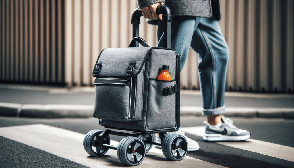 dall%c2%b7e-2023-12-18-23-27-30-a-close-up-image-of-a-modern-grey-fabric-shopping-trolley-in-use-on-a-street-the-trolley-has-a-sturdy-frame-with-two-large-black-wheels-and-theres-2143002