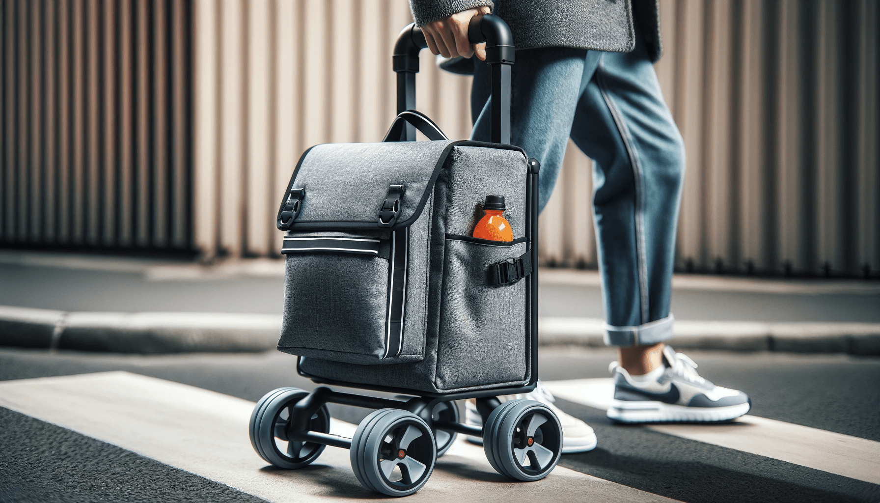 dall%c2%b7e-2023-12-18-23-27-30-a-close-up-image-of-a-modern-grey-fabric-shopping-trolley-in-use-on-a-street-the-trolley-has-a-sturdy-frame-with-two-large-black-wheels-and-theres-2143002