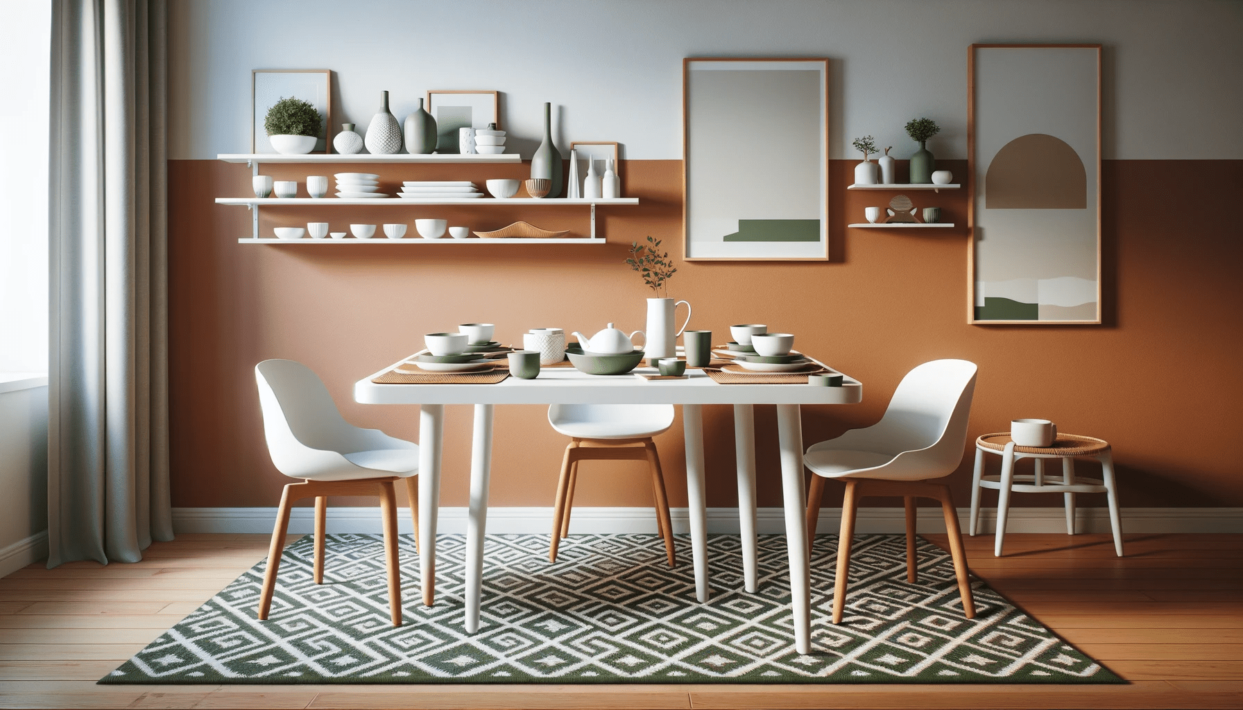 dall%c2%b7e-2023-12-19-04-32-40-a-cozy-dining-area-featuring-a-white-rectangular-table-with-clean-modern-lines-the-table-is-set-with-simple-green-and-white-tableware-which-include-6023434