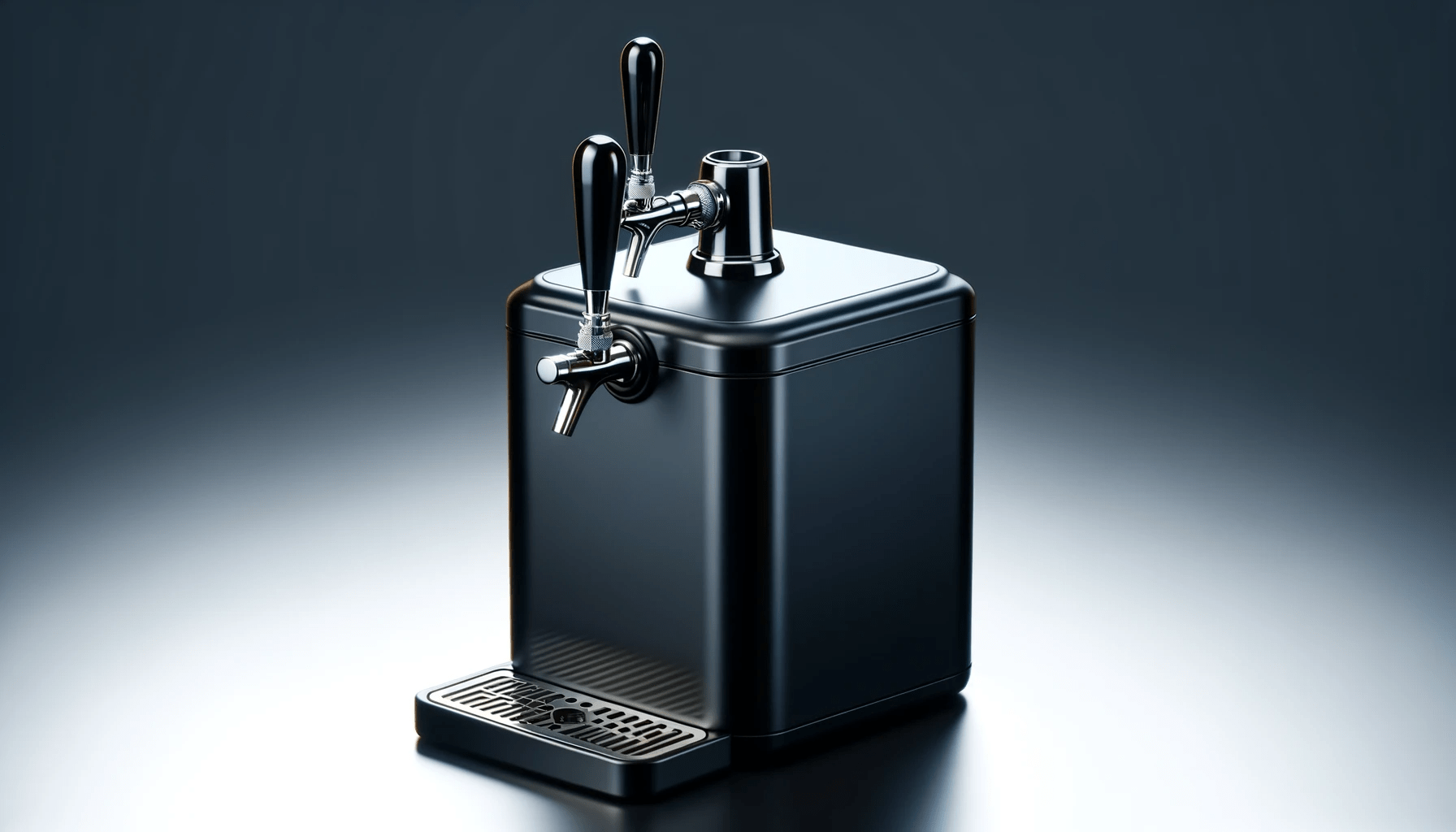dall%c2%b7e-2023-12-21-12-16-57-a-sleek-black-beer-dispenser-with-a-modern-design-featuring-a-tap-handle-at-the-top-for-pouring-the-body-of-the-dispenser-is-glossy-with-a-smooth-co-4338832