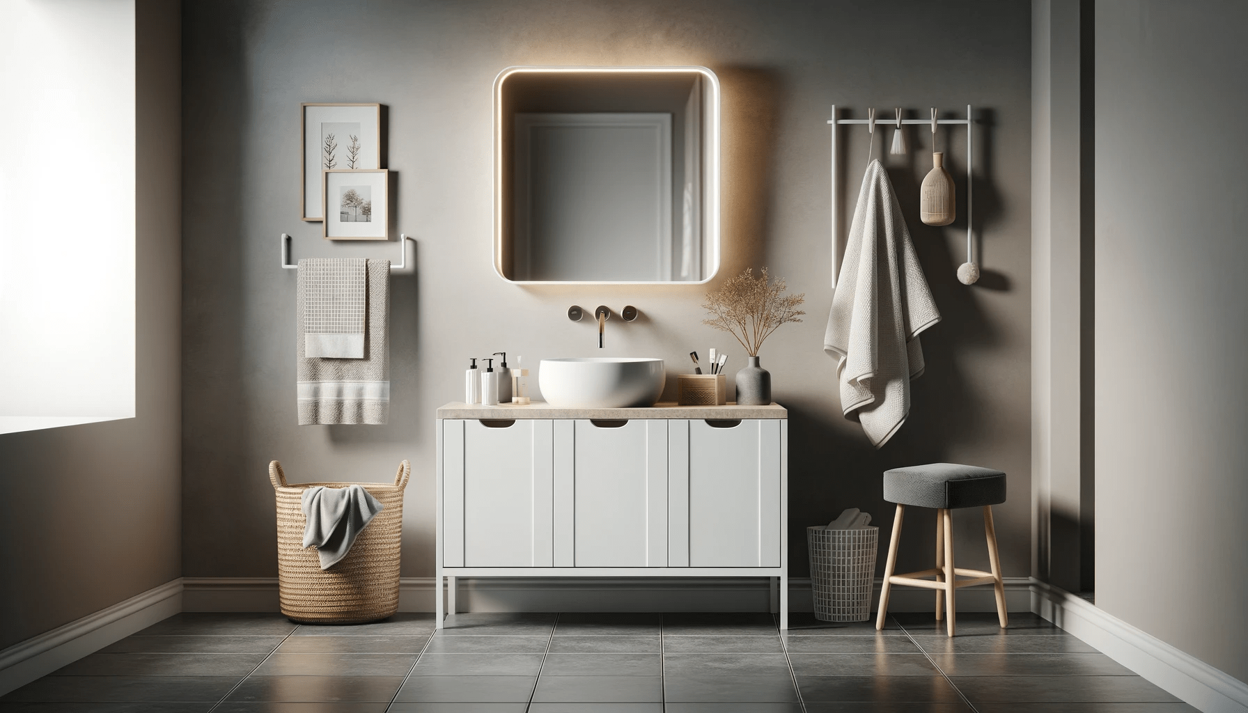 DALL·E-2023-12-22-14.45.09-Create-a-photorealistic-image-of-a-modern-bathroom-setup-featuring-a-white-hanging-vanity-cabinet-Opah-model-60-cm-wide-with-a-ceramic-sink-top.-Ab-3192004 dall%c2%b7e-2023-12-22-14-45-09-create-a-photorealistic-image-of-a-modern-bathroom-setup-featuring-a-white-hanging-vanity-cabinet-opah-model-60-cm-wide-with-a-ceramic-sink-top-ab-3192004