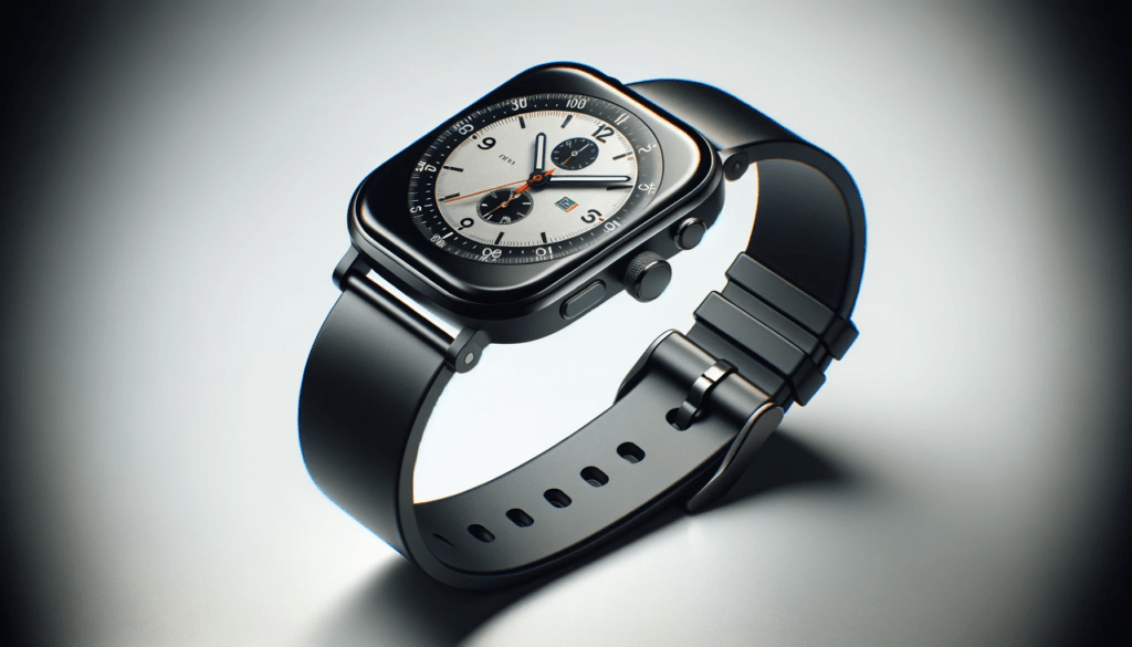 dall%c2%b7e-2023-12-24-15-43-58-a-photorealistic-image-of-a-modern-smartwatch-with-a-classic-design-centered-on-a-white-background-the-smartwatch-has-a-rectangular-face-with-rounde-3048798