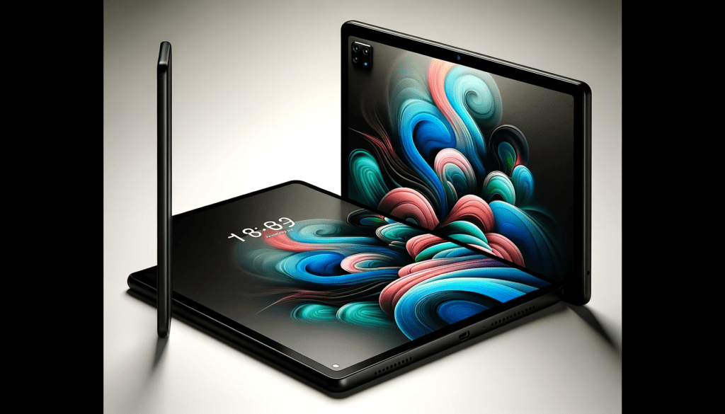 dall%c2%b7e-2023-12-24-16-35-57-a-photorealistic-image-of-a-modern-tablet-with-a-black-design-displaying-a-colorful-abstract-wallpaper-on-the-screen-the-tablet-has-a-large-screen-w-6288038