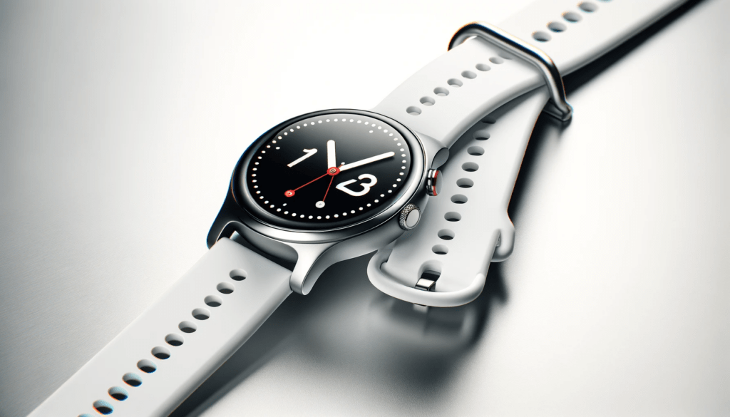 dall%c2%b7e-2023-12-24-17-13-38-a-photorealistic-image-of-a-modern-smartwatch-with-a-clean-white-design-featuring-a-digital-watch-face-with-a-black-background-and-white-details-the-3927565