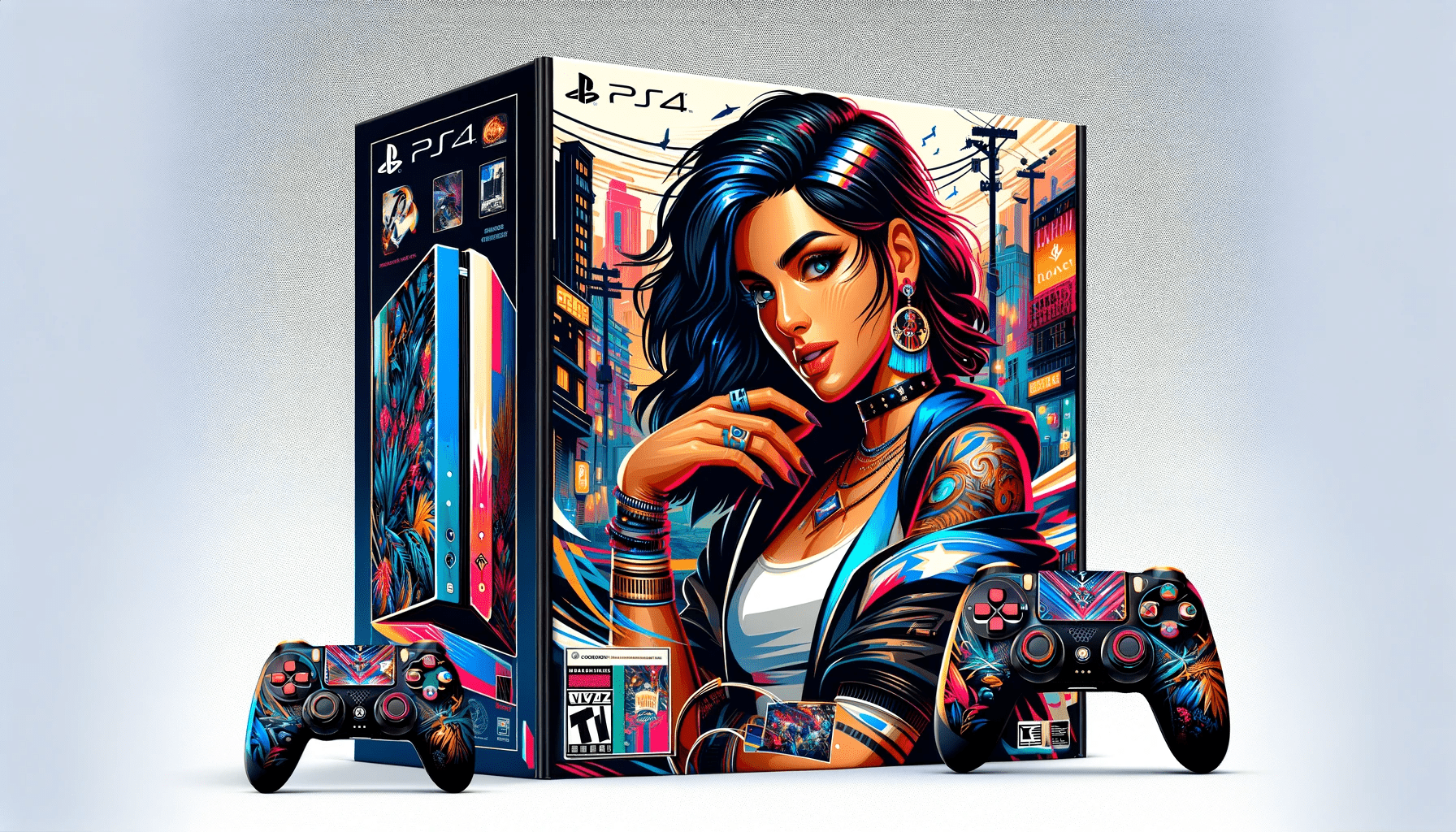 dall%c2%b7e-2023-12-24-20-47-34-a-vibrant-and-colorful-illustration-of-a-video-game-package-design-the-image-should-feature-a-fictional-gaming-console-bundle-box-with-a-stylized-ill-1077638