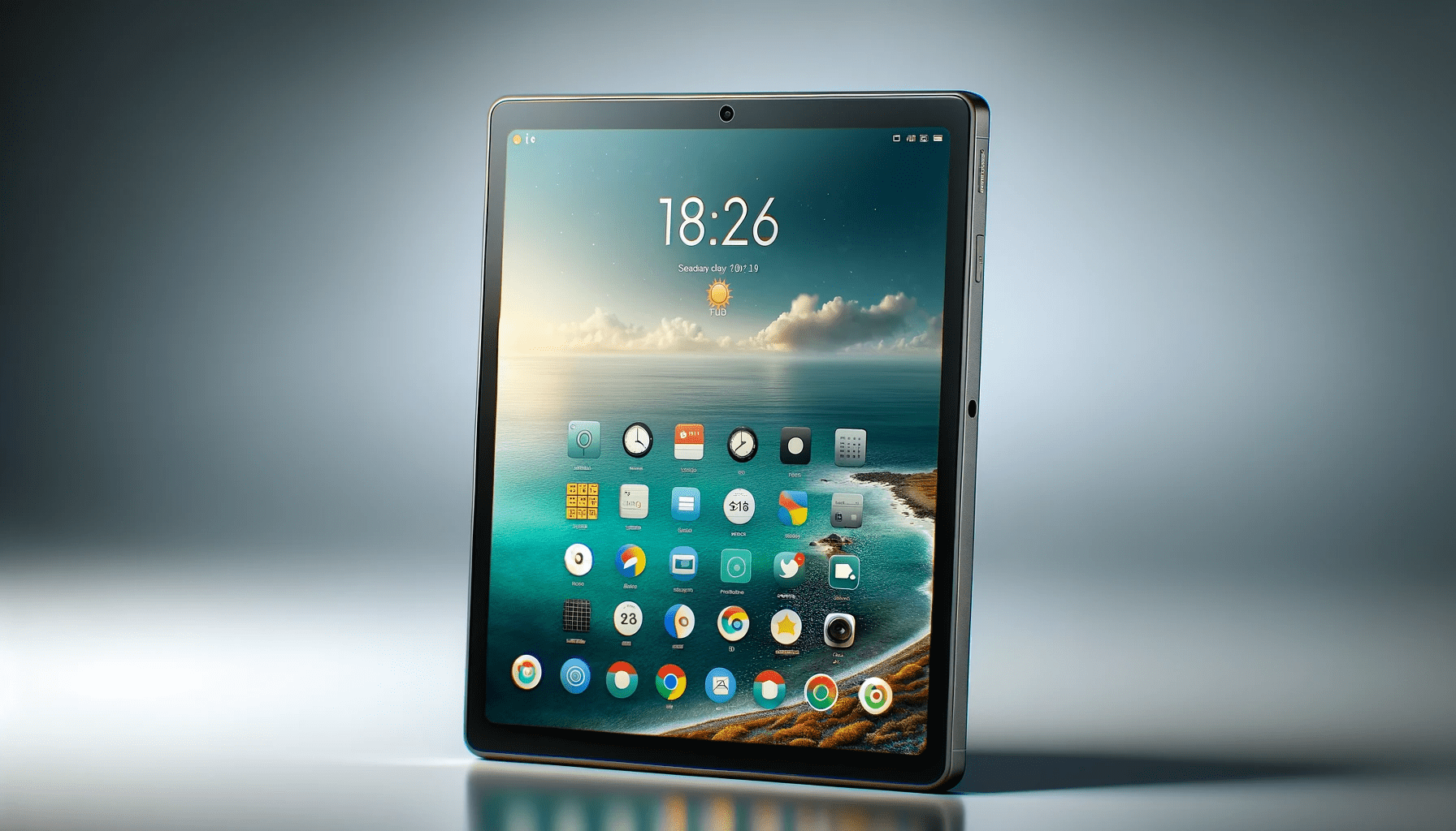 dall%c2%b7e-2023-12-25-15-03-32-an-advanced-digital-tablet-with-a-metallic-grey-back-and-a-black-front-screen-displaying-colorful-app-icons-on-its-interface-the-screen-shows-a-varie-3359409