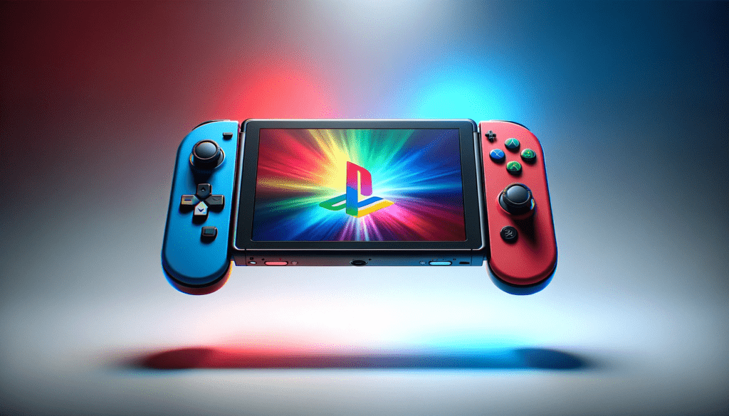 dall%c2%b7e-2023-12-25-19-58-29-a-handheld-gaming-console-with-a-central-rectangular-screen-and-detachable-controllers-one-on-each-side-the-controllers-are-vibrant-colors-one-blue-3246130