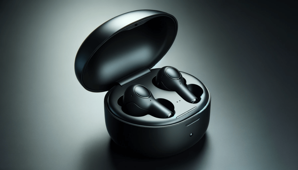 dall%c2%b7e-2023-12-25-20-40-55-a-pair-of-modern-wireless-earbuds-in-a-matte-black-design-placed-within-their-open-circular-charging-case-the-earbuds-have-an-ergonomic-in-ear-shape-3329256