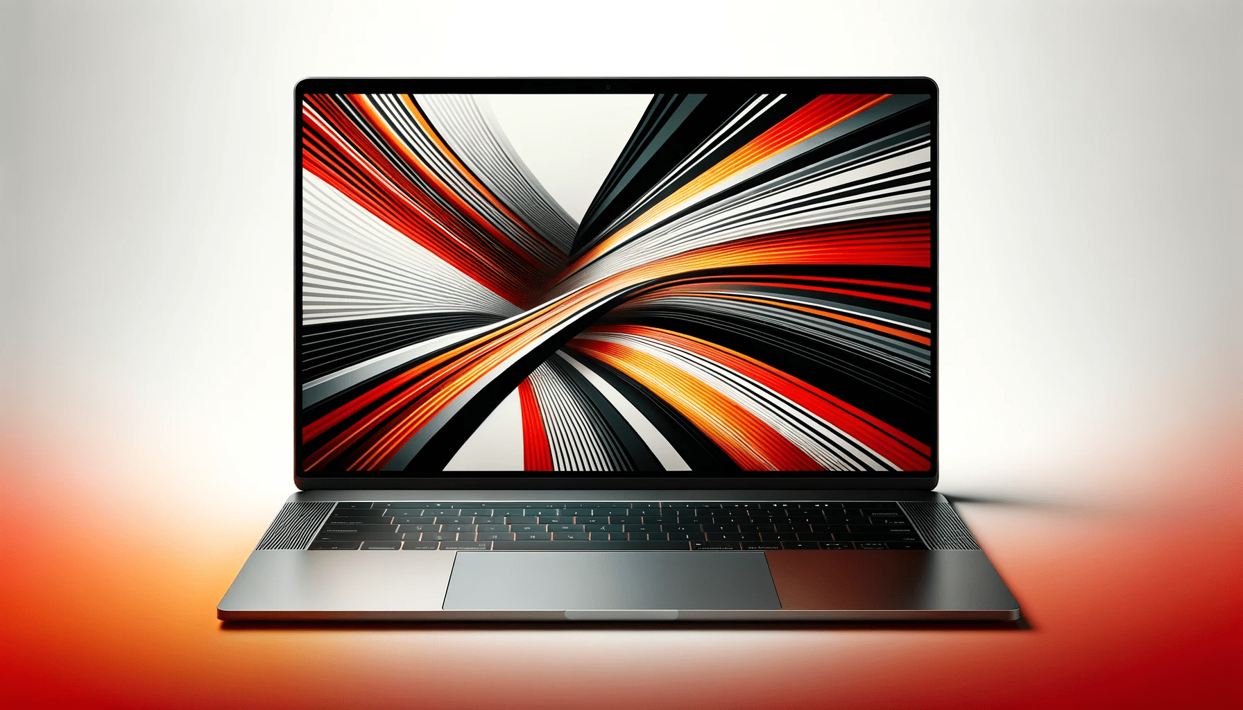 dall%c2%b7e-2023-12-25-22-24-41-a-modern-laptop-with-a-vibrant-screen-displaying-an-abstract-wallpaper-the-wallpaper-features-bold-diagonal-lines-in-black-white-red-and-orange-cr-2679084