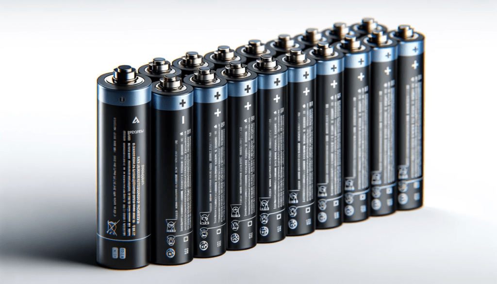 dall%c2%b7e-2023-12-26-15-40-57-a-row-of-modern-lithium-ion-batteries-for-high-performance-electronic-devices-displayed-horizontally-each-battery-is-cylindrical-with-a-sleek-black-7675641