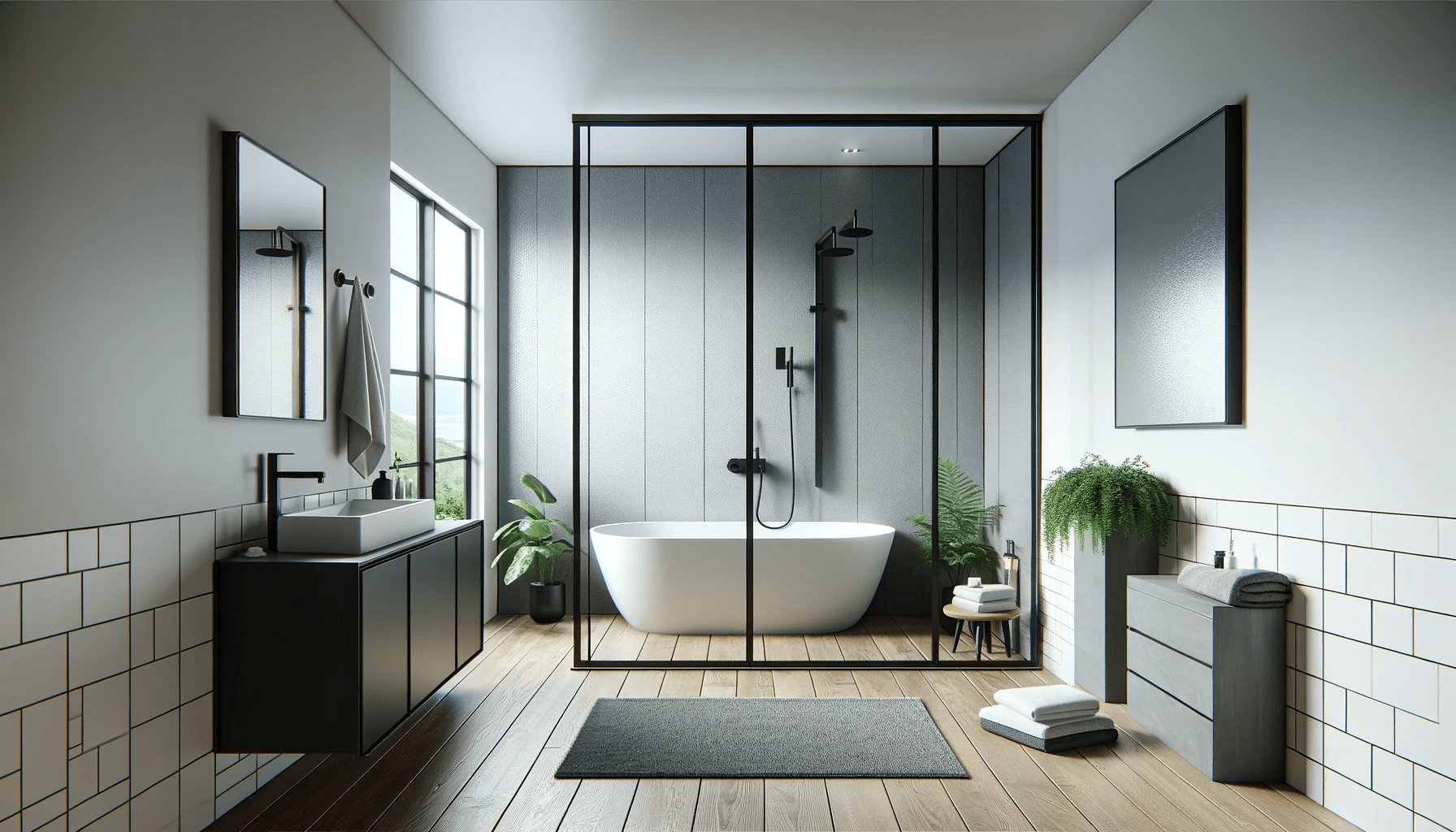 dall%c2%b7e-2023-12-27-12-21-53-create-a-photorealistic-image-of-a-modern-bathroom-featuring-a-matte-black-3-panel-folding-bath-screen-127-x-140-cm-by-schulte-golf-quattro-the-bath-4490979
