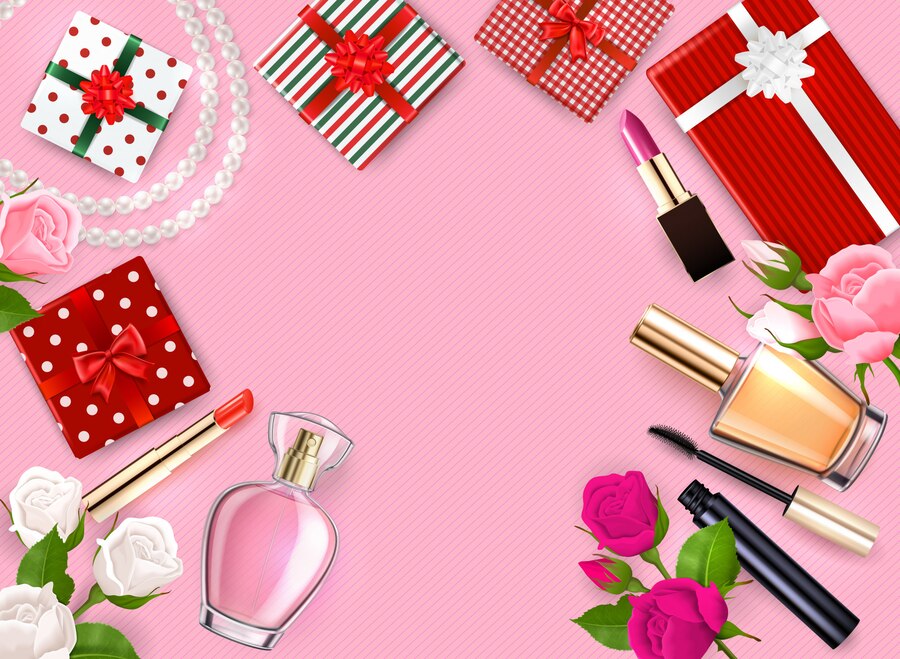 cadre-flatlay-fete-meres-fleurs-parfumerie-cosmetique-cadeaux-fond-rose-illustration_1284-29472-8348352