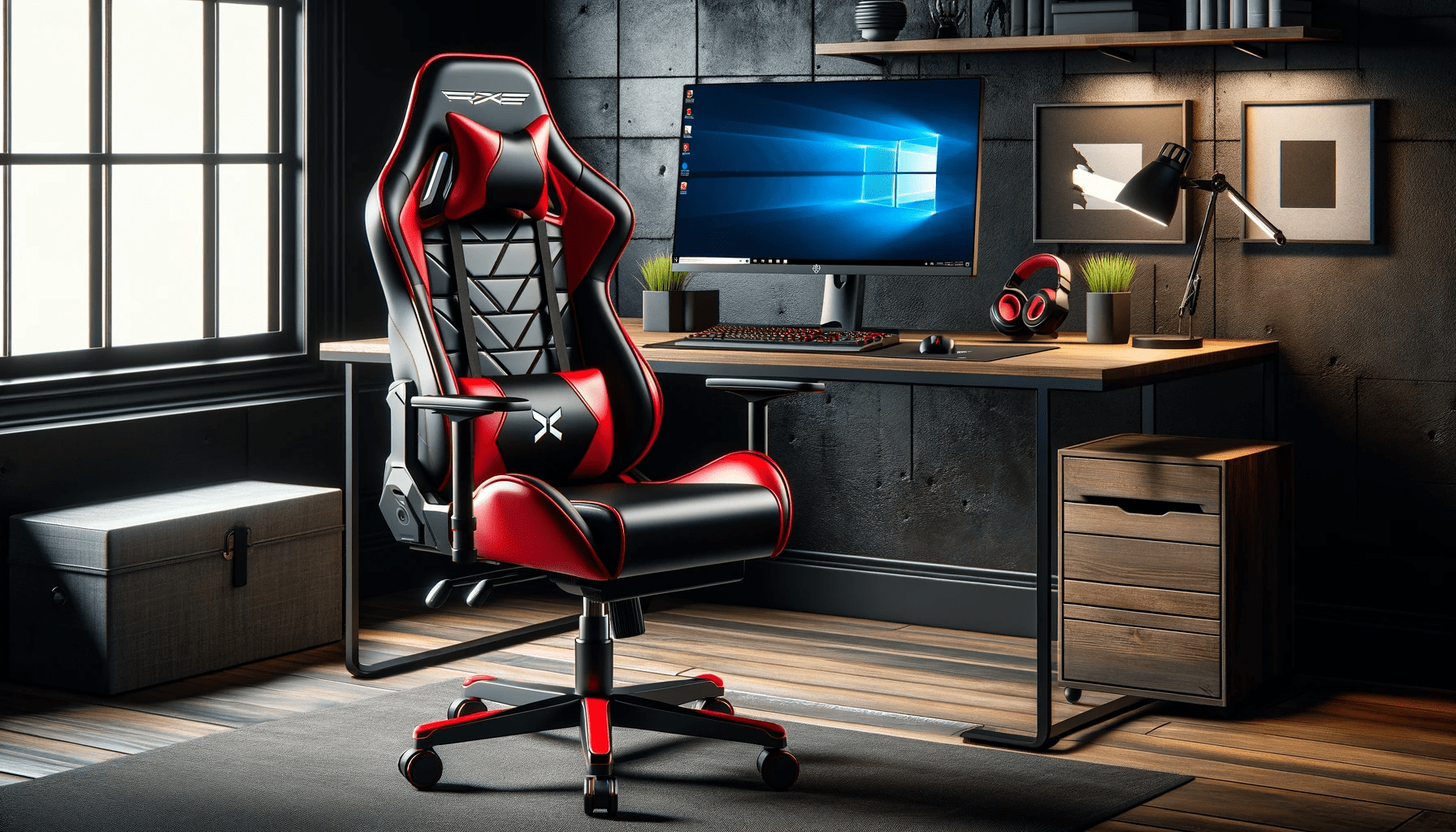 dall%c2%b7e-2023-12-28-13-25-10-a-modern-gaming-chair-with-a-sleek-black-and-vibrant-red-color-scheme-the-chair-features-a-high-backrest-with-ergonomic-contouring-padded-armrests-8635292