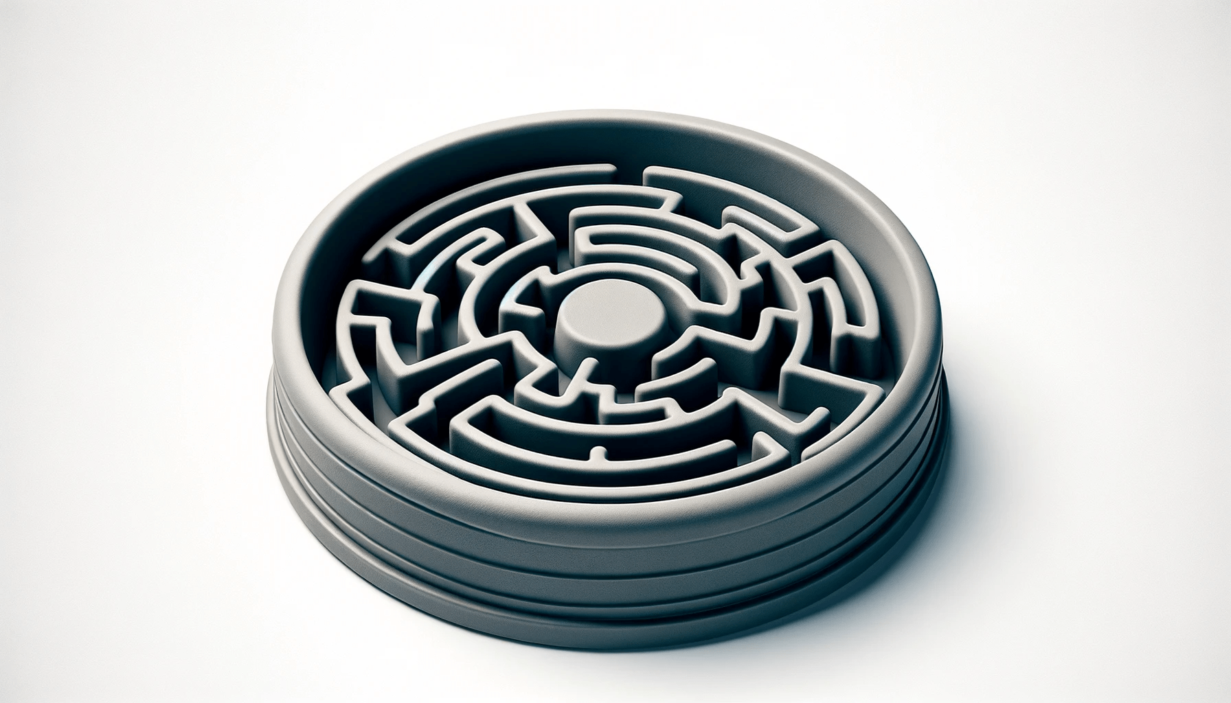 dall%c2%b7e-2024-01-02-18-39-58-a-high-resolution-photo-of-a-round-shaped-slow-feeder-dog-bowl-the-bowl-is-made-of-durable-grey-silicone-and-features-an-intricate-maze-like-design-t-9619485