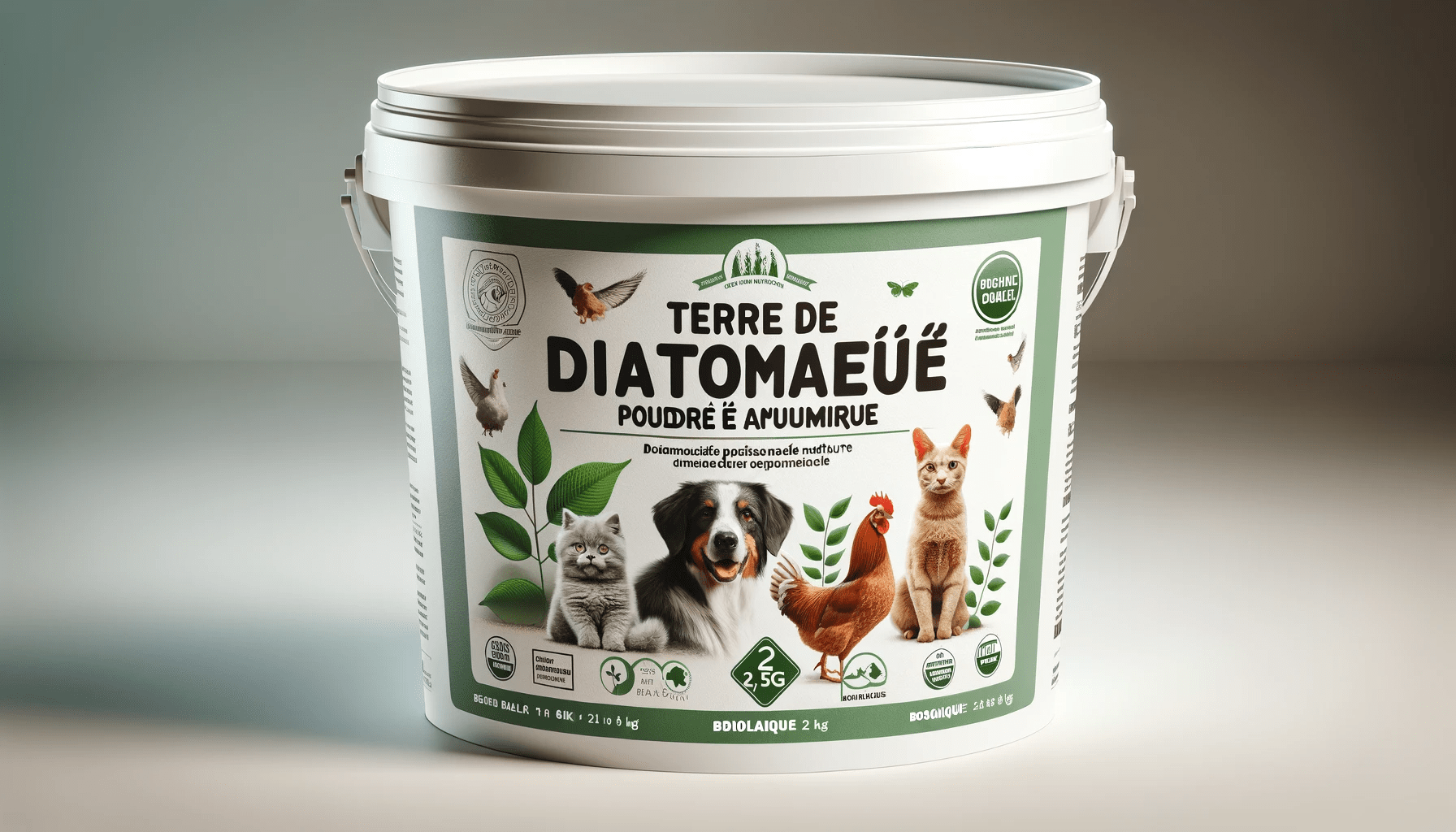 dall%c2%b7e-2024-01-03-08-38-38-a-high-resolution-photo-of-a-bucket-packaging-for-diatomaceous-earth-powder-the-bucket-is-white-with-a-green-label-that-includes-images-of-a-dog-a-c-3354731