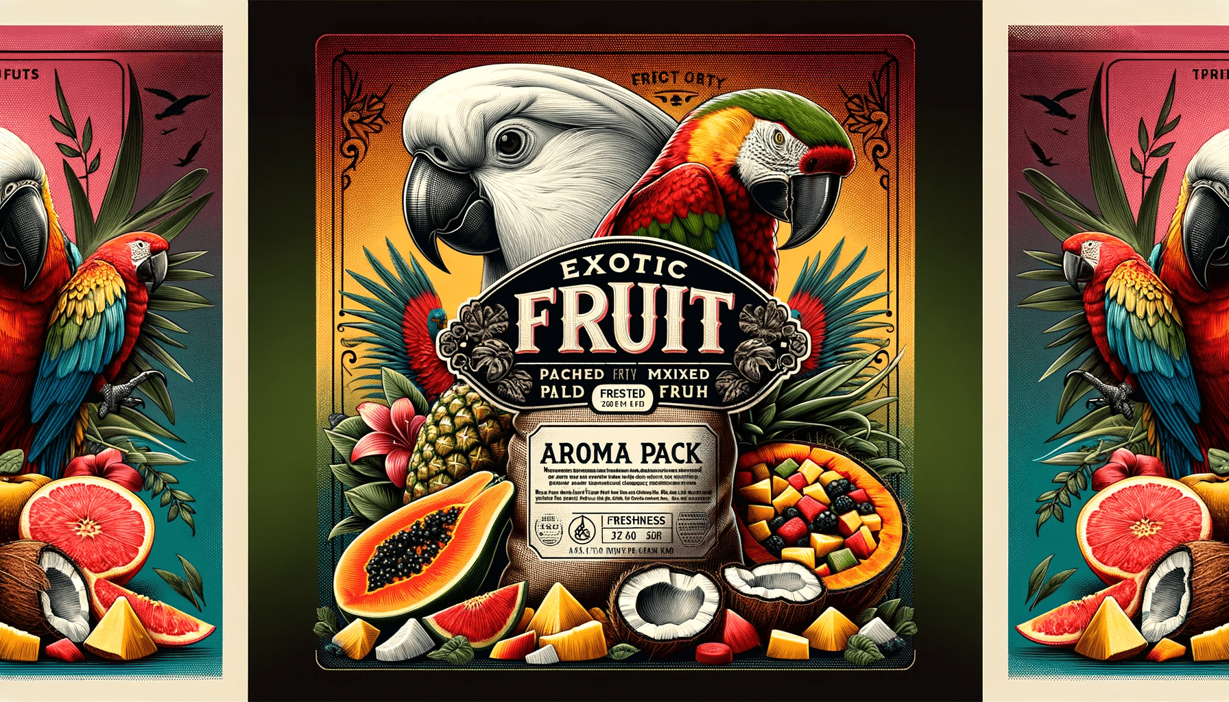 dall%c2%b7e-2024-01-03-11-49-21-a-high-resolution-16_9-image-of-a-colorful-bird-food-packaging-design-the-package-features-a-bold-title-exotic-fruit-in-an-elegant-serif-font-on-a-1828956