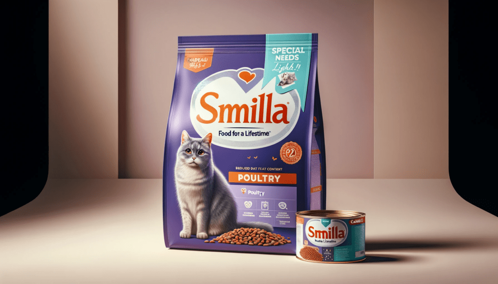 dall%c2%b7e-2024-01-03-12-34-33-a-high-resolution-16_9-horizontal-image-of-a-cat-food-packaging-design-the-main-bag-is-purple-with-the-brand-smilla-in-large-white-letters-and-th-9773068