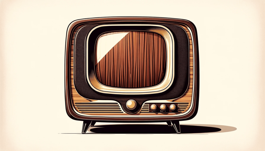 dall%c2%b7e-2024-01-04-09-09-47-an-illustration-of-a-vintage-television-set-from-the-mid-20th-century-the-tv-has-a-dark-wood-veneer-with-a-distinct-grain-pattern-featuring-a-curved-6532874