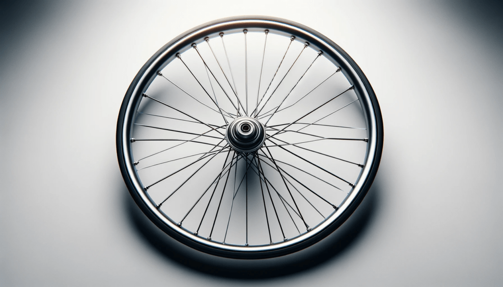 dall%c2%b7e-2024-01-04-18-43-34-an-image-of-a-bicycle-wheel-from-a-direct-overhead-view-the-wheel-has-a-silver-rim-black-hub-and-silver-spokes-that-radiate-symmetrically-from-the-5711772