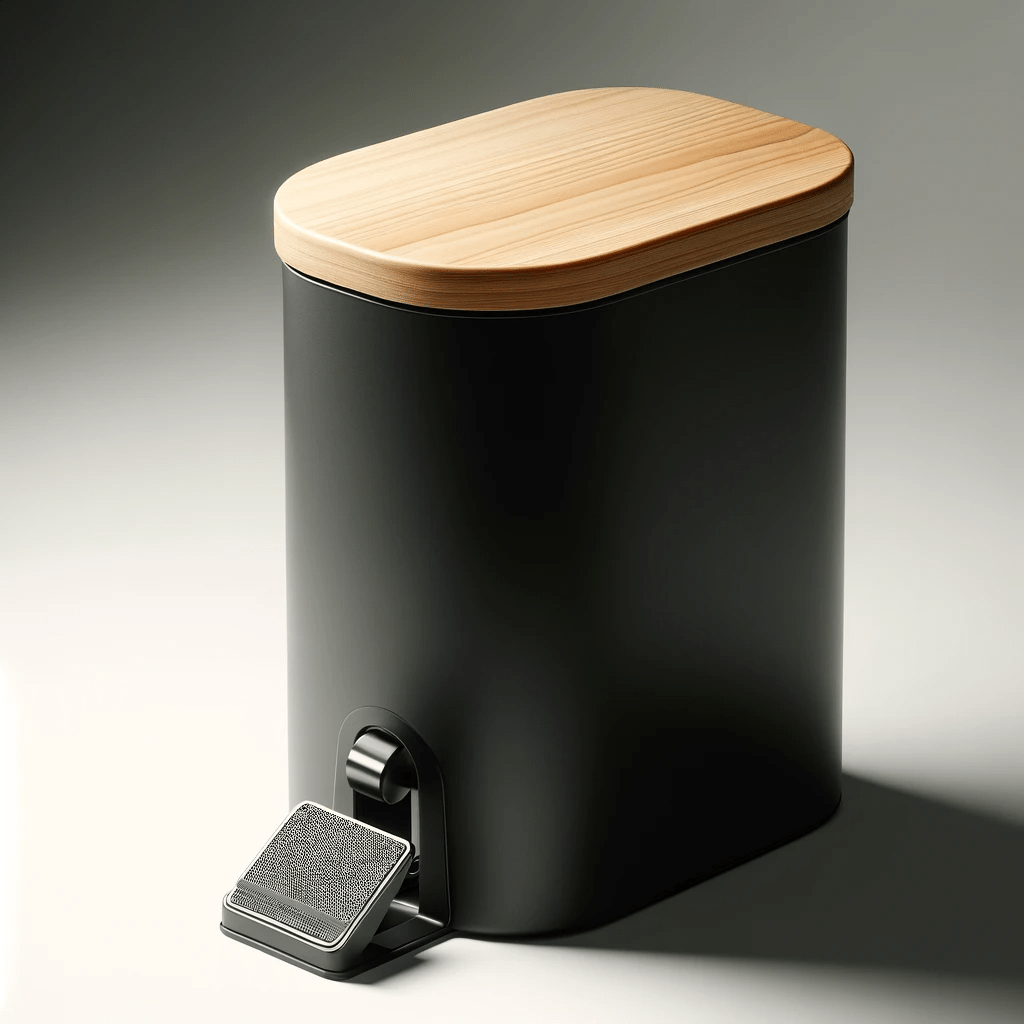 dall%c2%b7e-2024-01-08-06-18-25-a-sleek-black-pedal-bin-with-a-smooth-cylindrical-shape-and-a-flat-lid-made-of-natural-wood-the-bin-features-a-pedal-mechanism-with-a-metallic-pedal-5700008