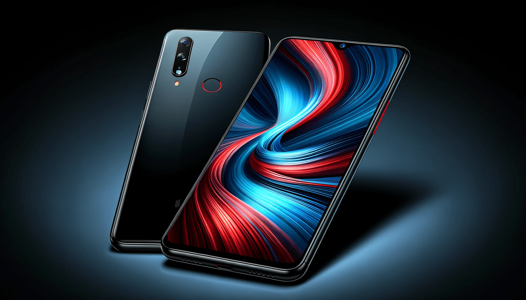 dall%c2%b7e-2024-01-08-11-49-24-a-sleek-smartphone-with-a-glossy-black-finish-on-the-back-and-a-striking-display-screen-showcasing-a-vibrant-abstract-design-featuring-flowing-curves-8416032