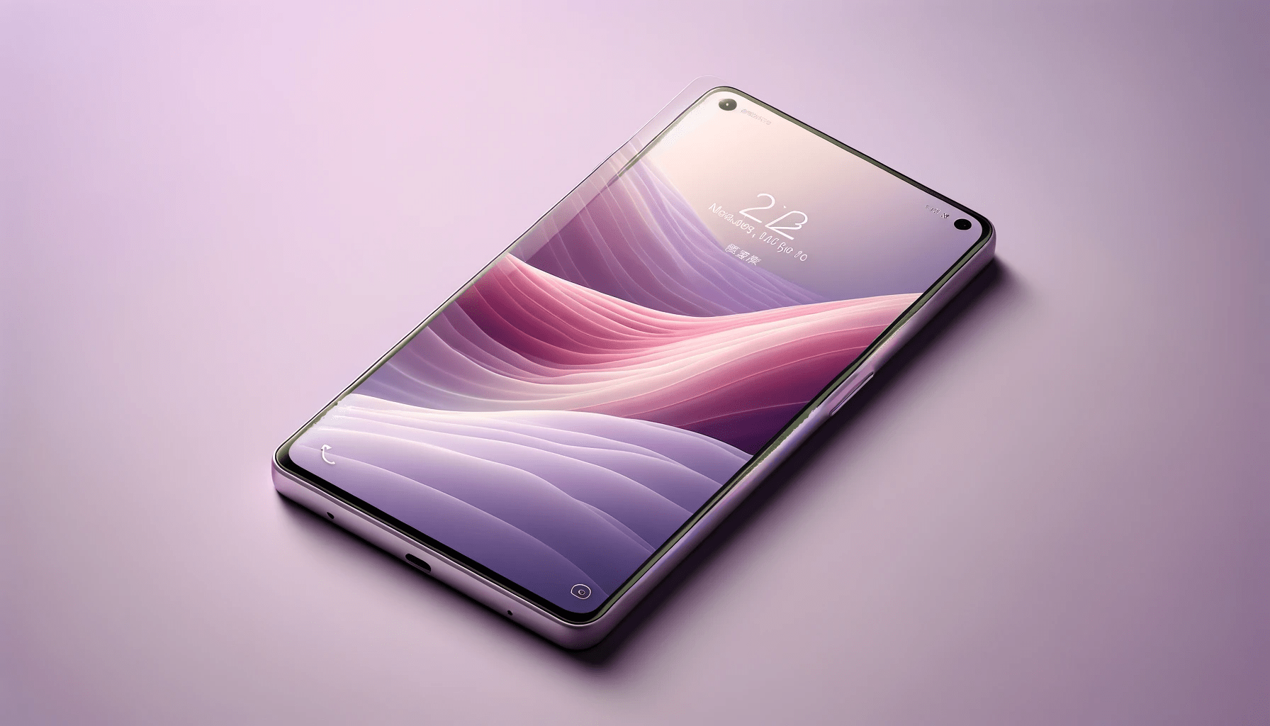 dall%c2%b7e-2024-01-08-13-36-43-a-modern-smartphone-with-a-sleek-purple-to-pink-gradient-on-an-edge-to-edge-display-and-a-soft-white-matte-finish-on-the-back-the-screen-features-a-4826568