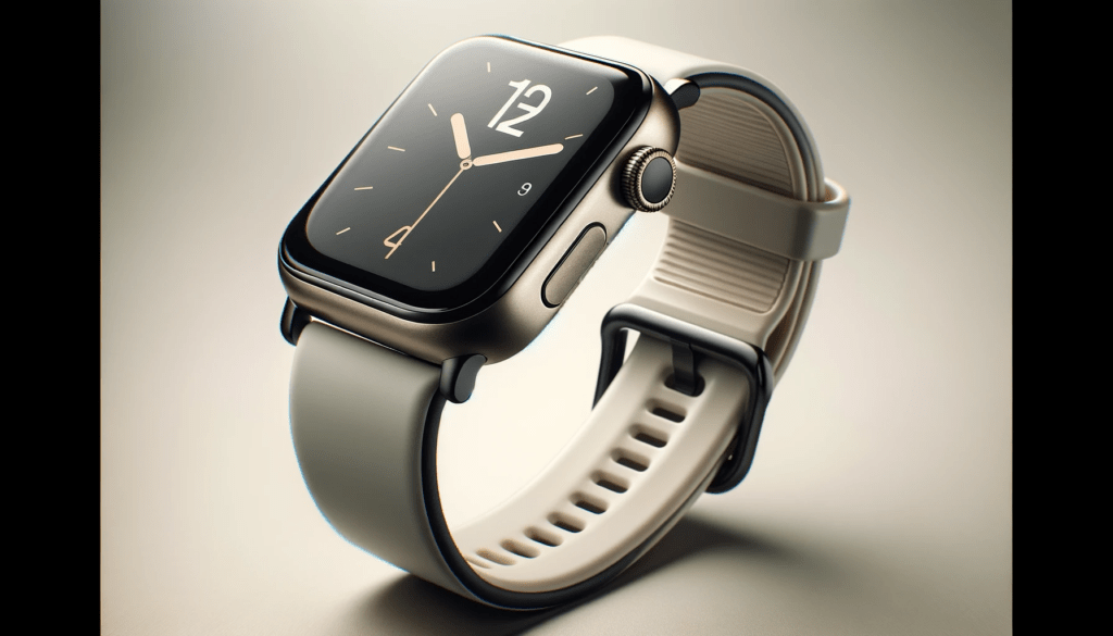 dall%c2%b7e-2024-01-10-10-48-35-a-modern-smartwatch-with-a-rectangular-face-and-a-flush-screen-the-body-is-made-of-a-polished-metallic-material-and-it-is-attached-to-a-soft-cream-9843052