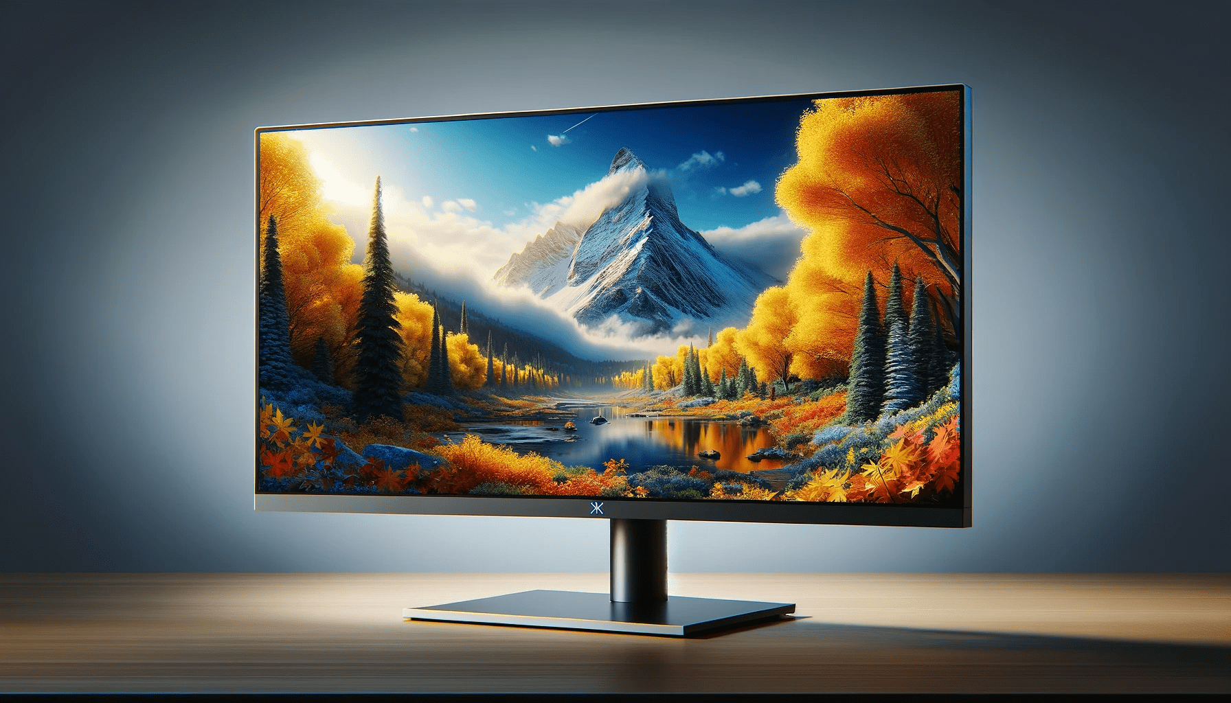 dall%c2%b7e-2024-01-10-12-58-39-a-modern-sleek-computer-monitor-on-a-desk-with-an-image-of-a-scenic-autumn-landscape-displayed-on-the-screen-the-landscape-shows-vibrant-yellow-and-3850202