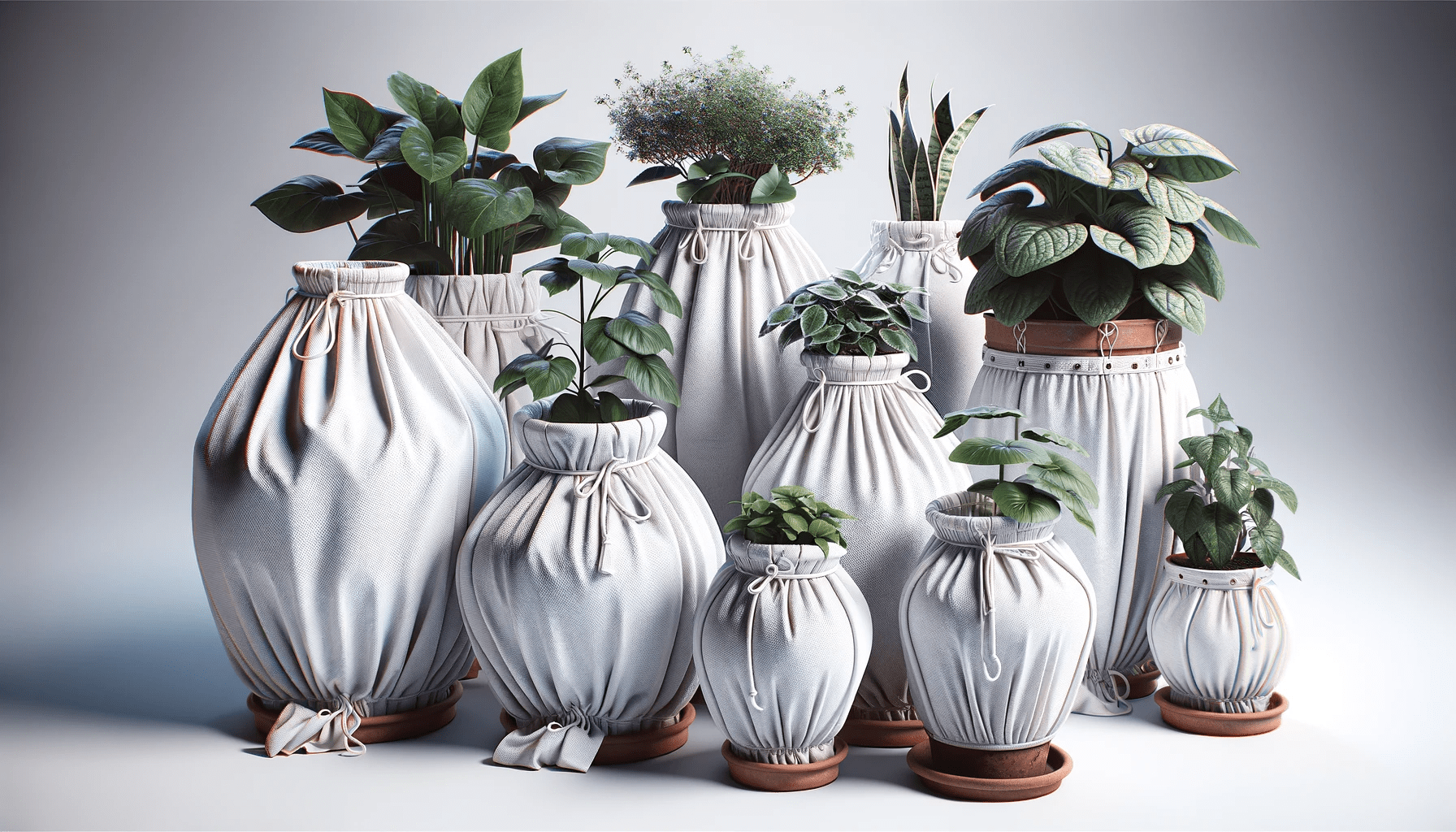 dall%c2%b7e-2024-01-11-08-20-43-a-set-of-outdoor-plant-covers-made-of-white-non-woven-fabric-designed-to-protect-plants-from-frost-each-cover-is-draped-over-a-potted-plant-with-s-9220945