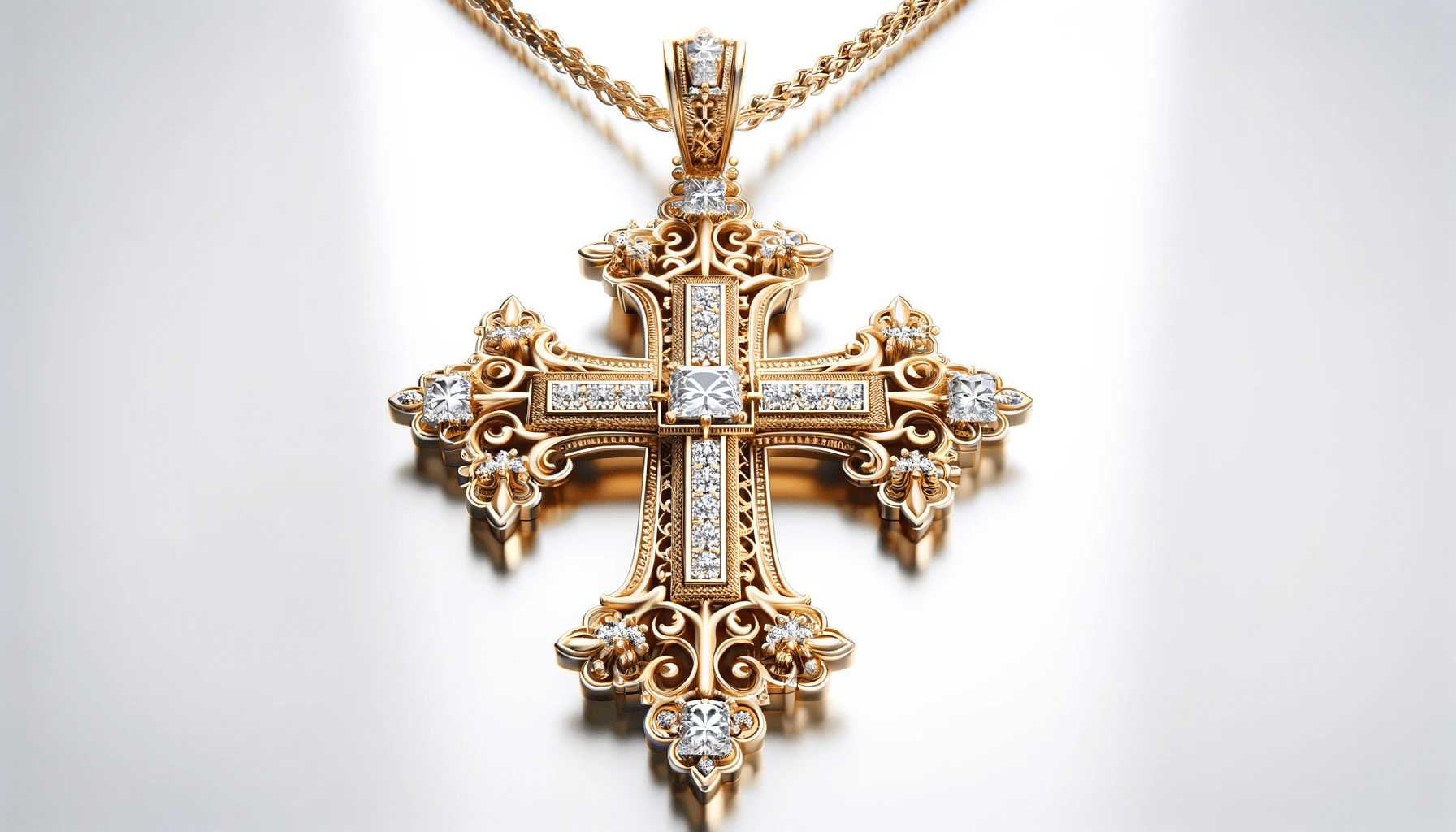 dall%c2%b7e-2024-01-11-08-59-12-an-intricate-golden-pendant-in-the-shape-of-a-symmetrical-cross-with-elaborate-decorations-and-multiple-zirconia-stones-centered-and-showcased-agains-7401934