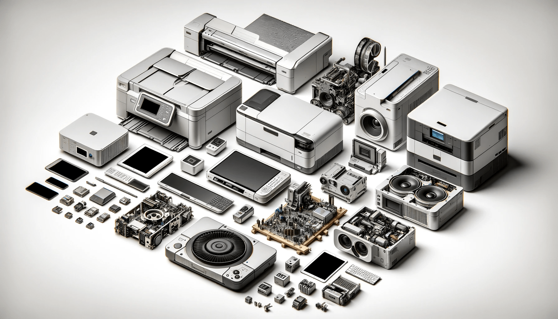 dall%c2%b7e-2024-01-11-13-22-22-a-collection-of-various-unbranded-electronic-devices-arranged-on-a-white-background-the-set-includes-a-couple-of-printers-of-different-sizes-one-bei-2649099