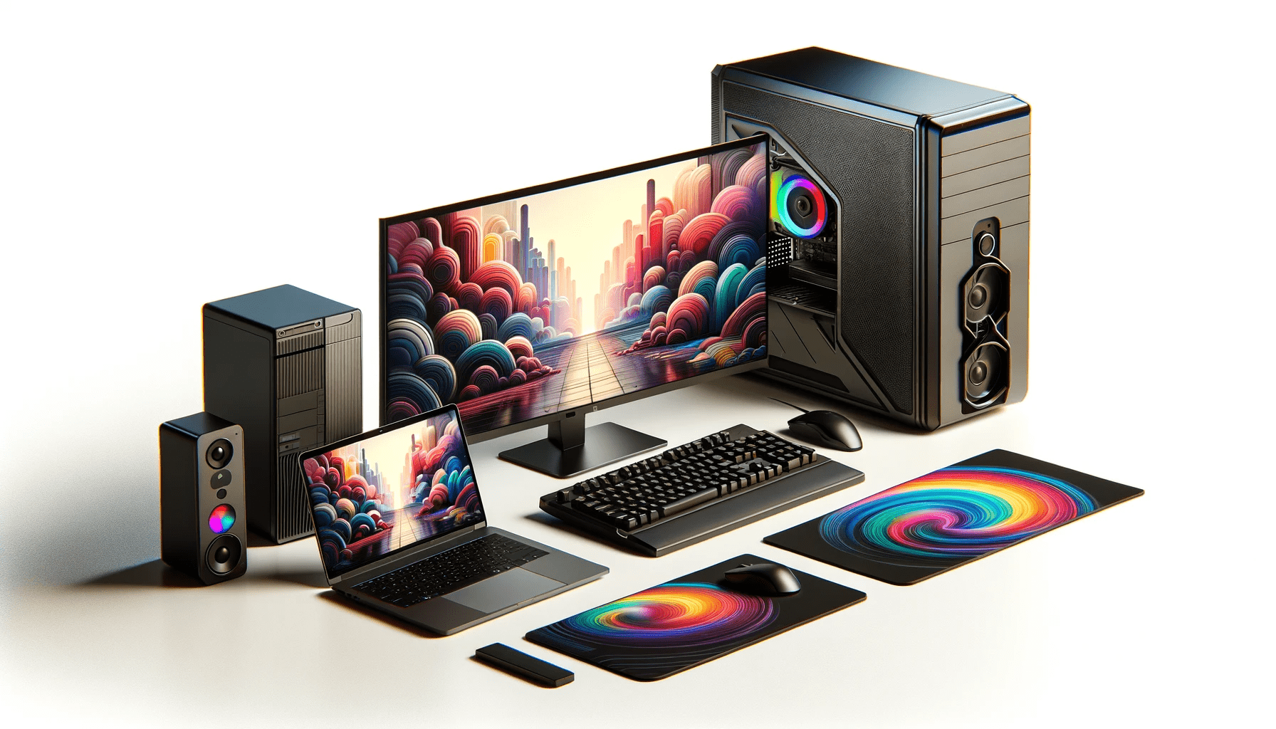 dall%c2%b7e-2024-01-11-14-10-48-a-variety-of-generic-computing-devices-positioned-on-a-white-background-the-set-includes-a-laptop-with-a-colorful-screen-displaying-a-generic-landsca-8863156