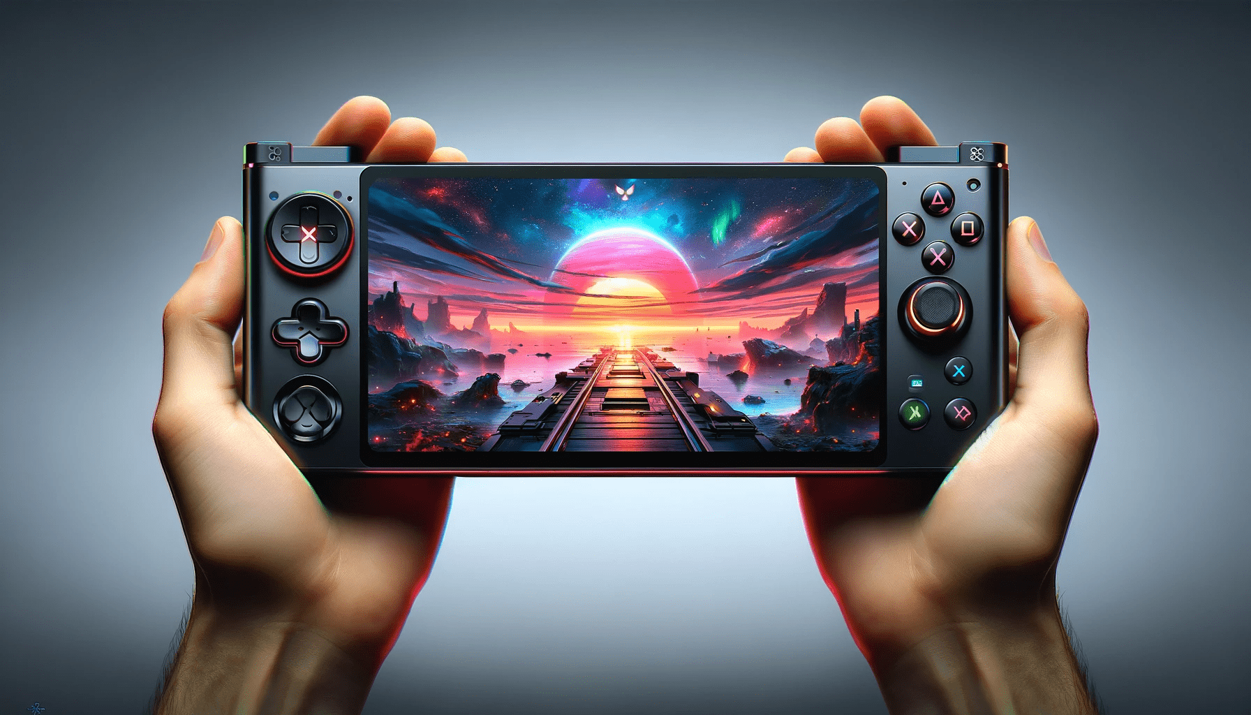 dall%c2%b7e-2024-01-12-13-48-24-create-a-high-definition-wide-angle-image-of-a-portable-gaming-console-similar-in-design-to-a-contemporary-lenovo-product-the-device-is-held-in-land-2495588