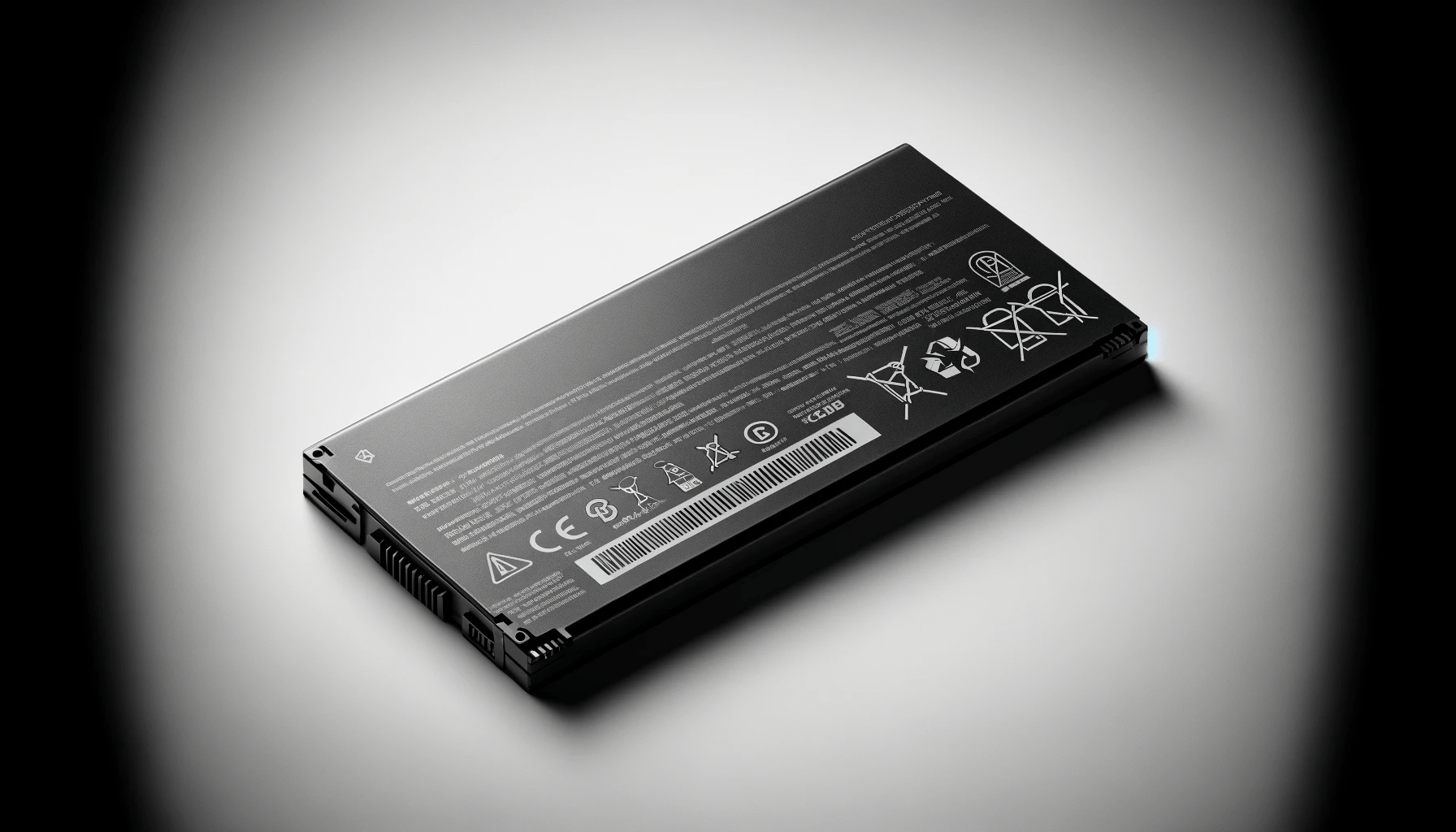 dall%c2%b7e-2024-01-13-21-13-11-a-rectangular-black-laptop-battery-on-a-plain-white-background-the-battery-has-a-matte-texture-with-various-safety-and-regulatory-symbols-printed-in-7213728