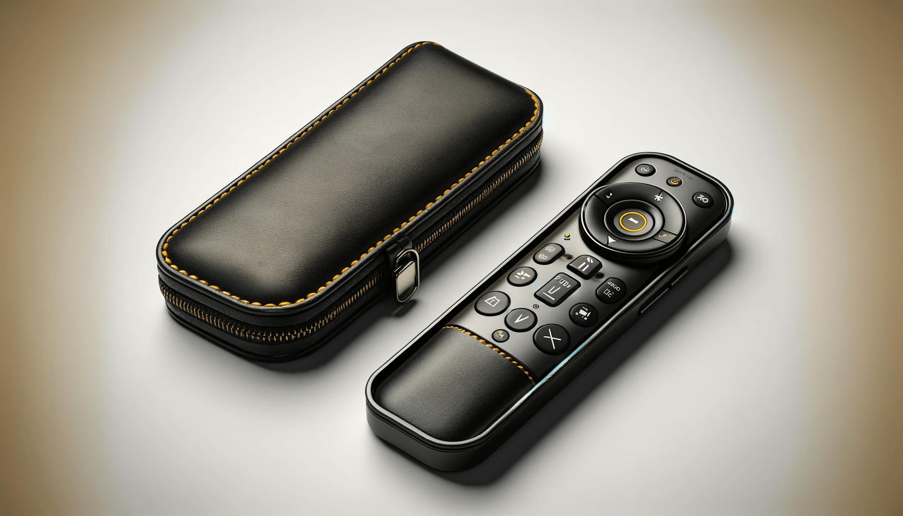 dall%c2%b7e-2024-01-15-13-14-30-create-a-16_9-high-definition-image-of-a-sleek-black-presentation-remote-control-placed-next-to-its-black-leather-case-with-yellow-stitching-on-a-whit-9775683