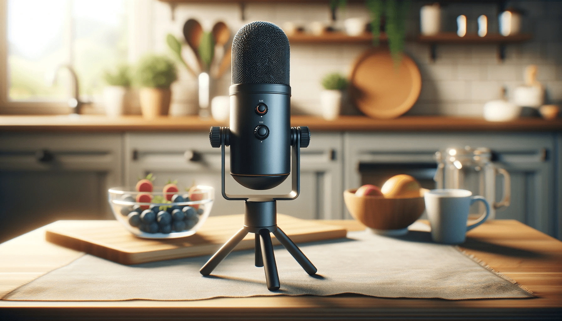 dall%c2%b7e-2024-01-15-13-35-50-create-a-16_9-high-definition-image-of-a-modern-cylindrical-microphone-on-a-compact-tripod-stand-placed-on-a-kitchen-counter-the-microphone-is-centr-8541077