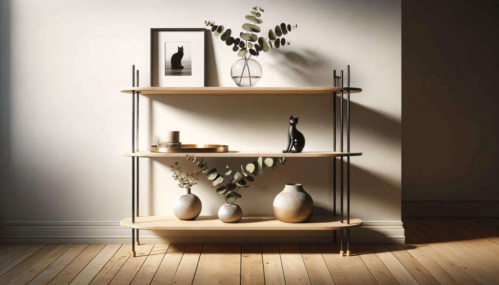 dall%c2%b7e-2024-01-16-07-10-07-a-minimalist-three-tiered-shelving-unit-with-a-modern-design-the-shelves-are-oval-shaped-with-a-natural-light-wood-finish-supported-by-sleek-black-m-7662898