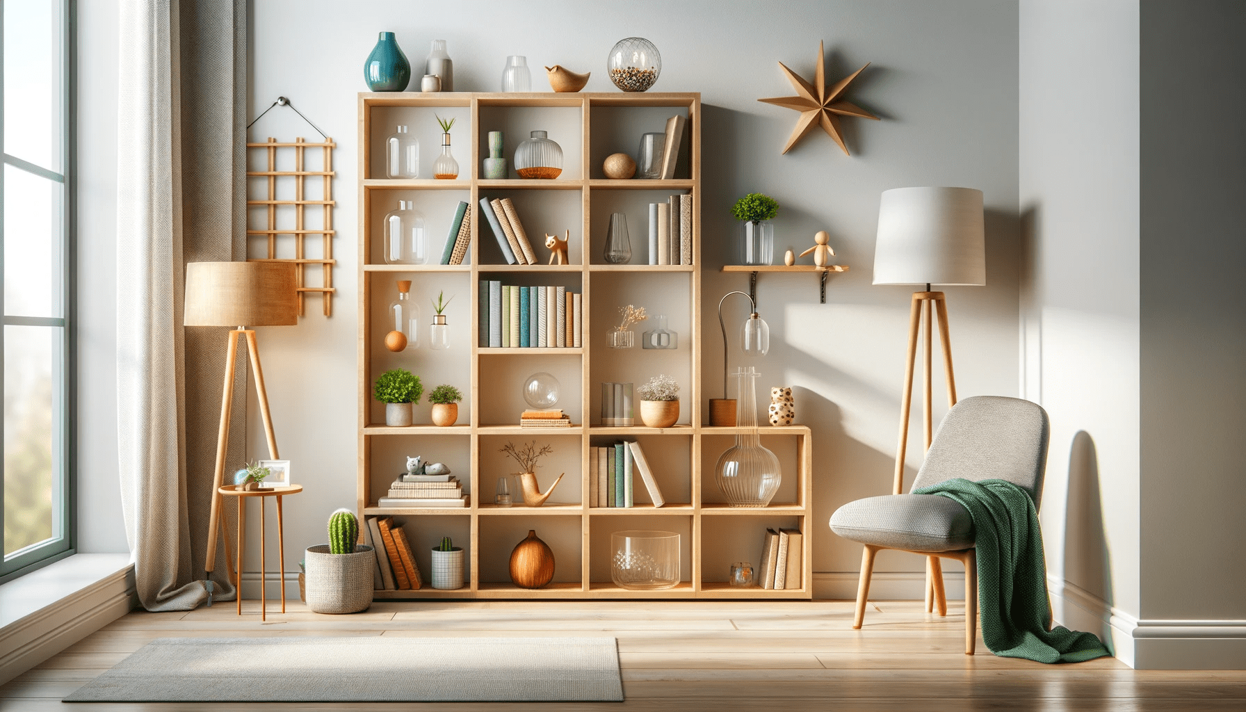 dall%c2%b7e-2024-01-16-10-23-46-a-modern-wooden-shelving-unit-against-a-white-wall-in-a-bright-cozy-living-room-setting-the-shelves-have-a-unique-staggered-design-and-are-decorate-1011265