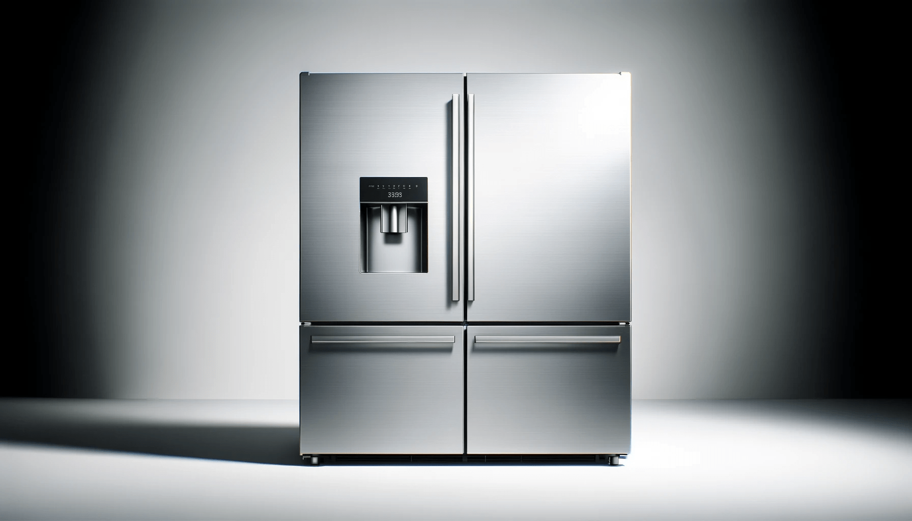 dall%c2%b7e-2024-01-16-12-08-38-a-modern-four-door-refrigerator-with-a-sleek-stainless-steel-finish-the-appliance-features-two-upper-doors-for-the-refrigeration-section-with-a-minim-9355198