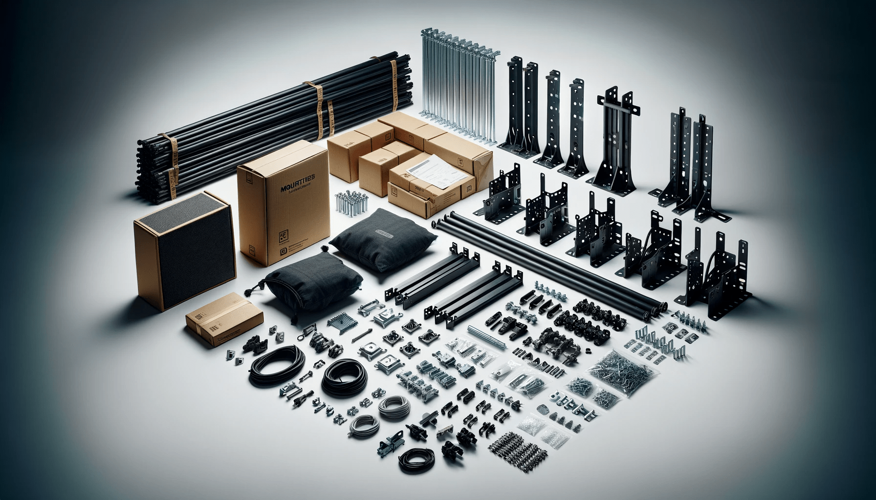DALL·E-2024-01-16-16.32.32-An-assortment-of-metal-mounting-parts-and-accessories-neatly-arranged-on-a-white-background.-The-set-includes-black-metal-bars-mounting-brackets-ele-2890468 dall%c2%b7e-2024-01-16-16-32-32-an-assortment-of-metal-mounting-parts-and-accessories-neatly-arranged-on-a-white-background-the-set-includes-black-metal-bars-mounting-brackets-ele-2890468