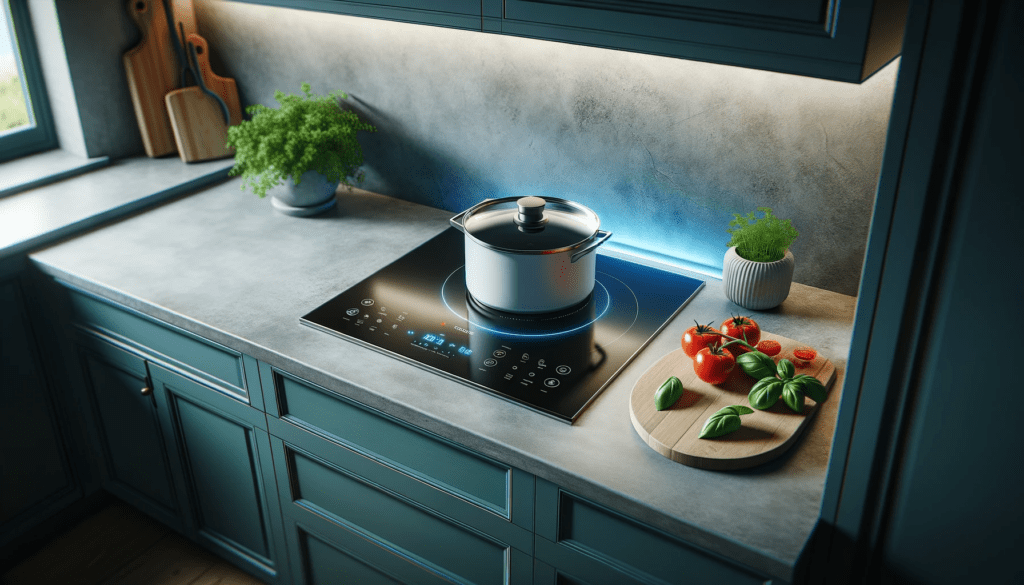 dall%c2%b7e-2024-01-17-05-49-49-a-modern-kitchen-scene-featuring-an-induction-cooktop-with-a-white-pot-on-it-the-cooktop-is-sleek-with-touch-controls-visible-and-a-blue-light-glowi-9469066