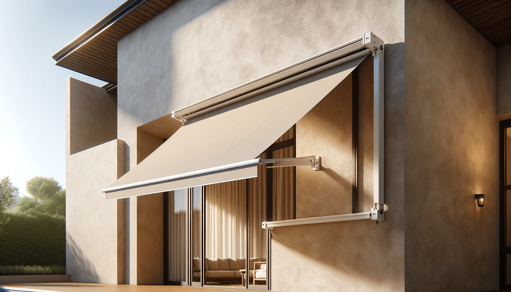 dall%c2%b7e-2024-01-19-14-04-47-a-horizontal-view-of-a-home-exterior-featuring-a-fully-extended-solid-beige-retractable-awning-the-awning-is-mounted-on-a-crisp-white-framework-agai-2398749
