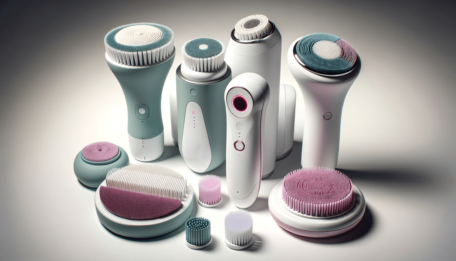 dall%c2%b7e-2024-01-19-15-42-54-an-image-showcasing-a-collection-of-skincare-devices-on-a-white-background-from-left-to-right-there-is-a-circular-teal-brush-head-with-unique-textur-2540186