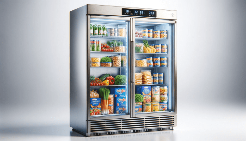 dall%c2%b7e-2024-01-19-16-07-09-create-a-highly-detailed-image-of-a-modern-freestanding-vertical-glass-door-freezer-filled-with-various-frozen-foods-visible-through-the-glass-the-5164183