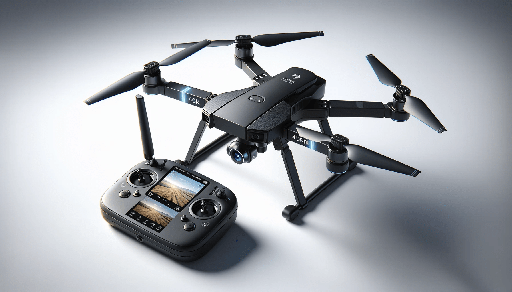 dall%c2%b7e-2024-01-22-16-27-10-a-photorealistic-image-of-a-4k-camera-drone-with-a-remote-control-the-drone-is-black-with-a-modern-angular-design-and-foldable-arms-for-portability-4086559