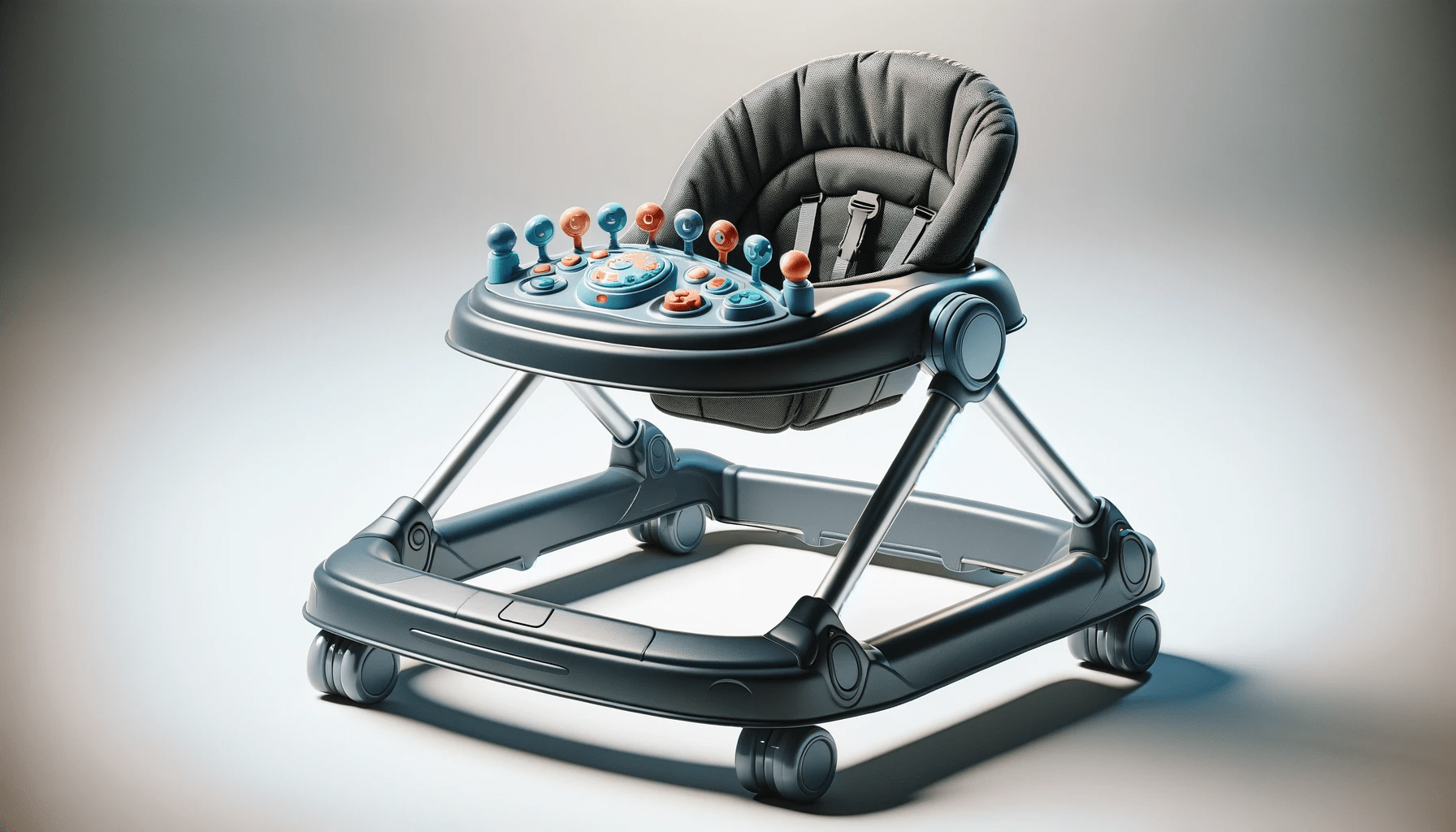 dall%c2%b7e-2024-01-24-13-46-12-a-photorealistic-image-of-a-dark-grey-baby-walker-with-a-high-backed-padded-seat-and-an-interactive-dashboard-filled-with-colorful-buttons-and-levers-3355363