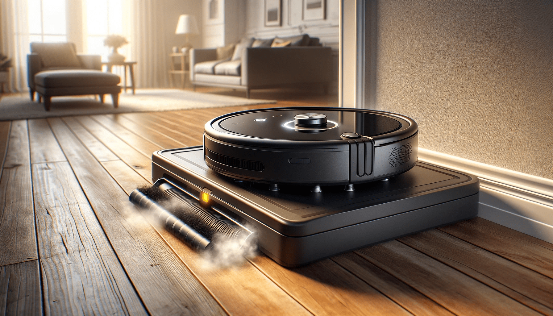 dall%c2%b7e-2024-01-25-14-50-42-create-a-16_9-hd-image-of-a-black-robotic-vacuum-cleaner-docked-at-its-charging-base-station-the-base-station-is-tall-and-has-a-clean-modern-design-7637874